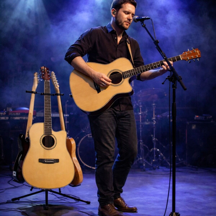 Stojak statyw gitarowy na 3 gitary stalowy wolnostojący do 30 kg