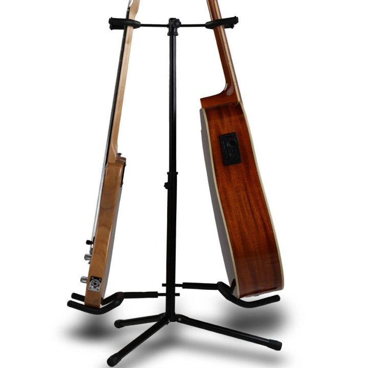 Stojak statyw gitarowy na 2 gitary stalowy wolnostojący do 30 kg