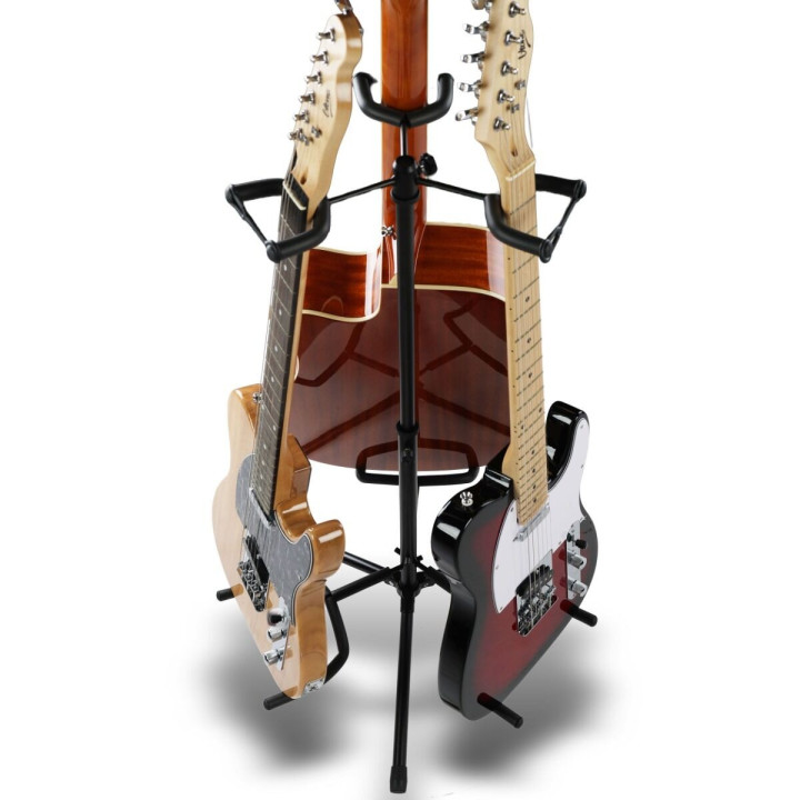 Stojak statyw gitarowy na 3 gitary stalowy wolnostojący do 30 kg