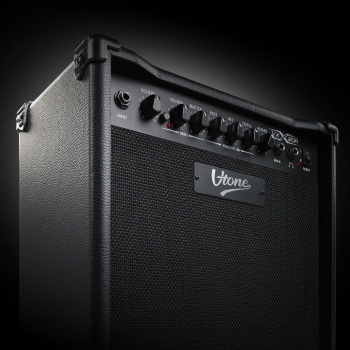 Wzmacniacz 20W do gitary elektrycznej czarny efekt drive reverb EQ AUX