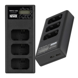 Ładowarka trzykanałowa CD-USB-C do akumulatorów NP-FW50 do Sony