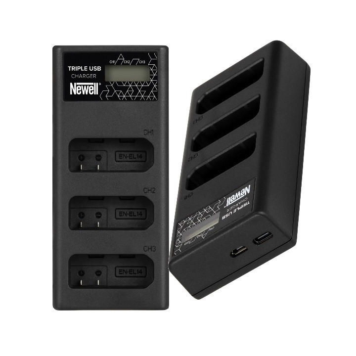 Ładowarka trzykanałowa CD-USB-C do akumulatorów EN-EL14 do Nikon