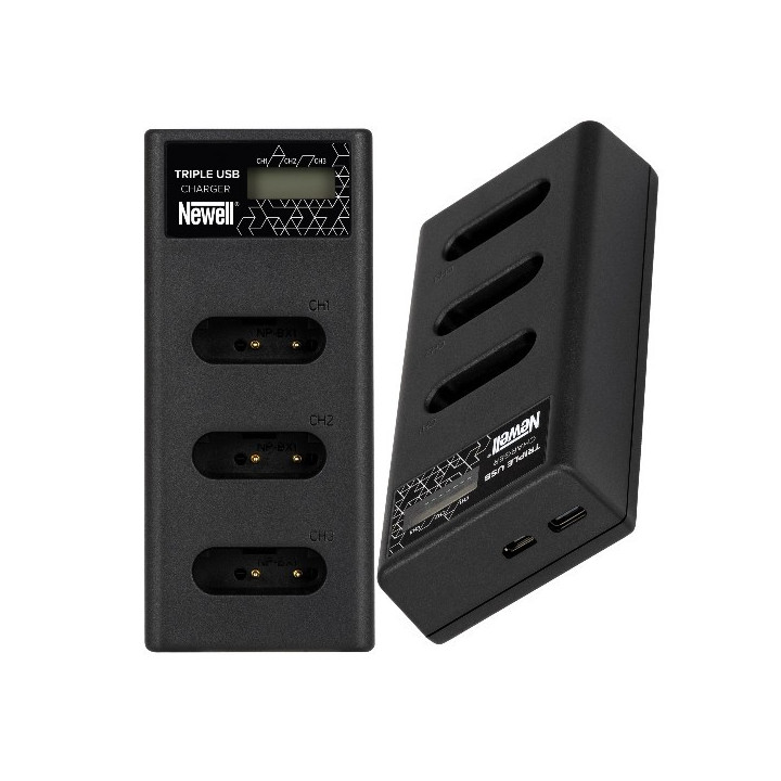 Ładowarka trzykanałowa CD-USB-C do akumulatorów NP-BX1 do Sony