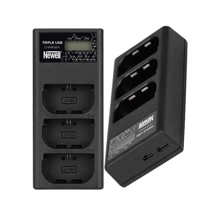 Ładowarka trzykanałowa CD-USB-C do akumulatorów LP-E6 do Canon