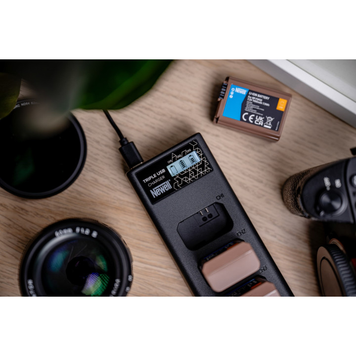 Ładowarka trzykanałowa CD-USB-C do akumulatorów EN-EL14 do Nikon