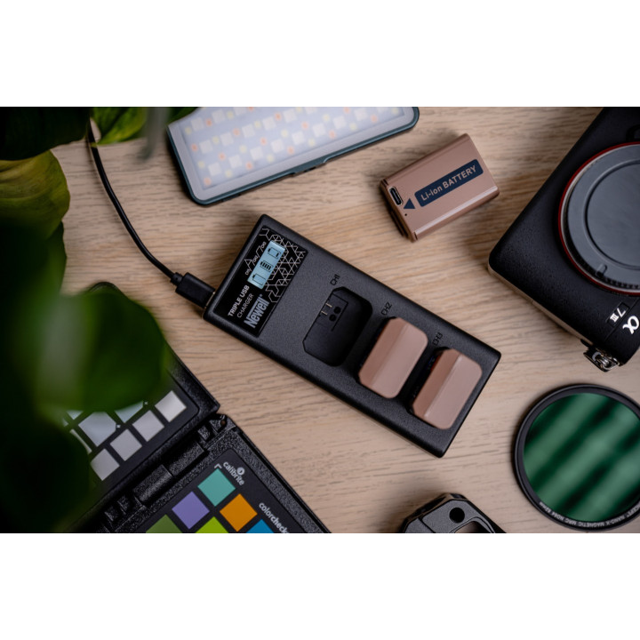 Ładowarka trzykanałowa CD-USB-C do akumulatorów EN-EL14 do Nikon