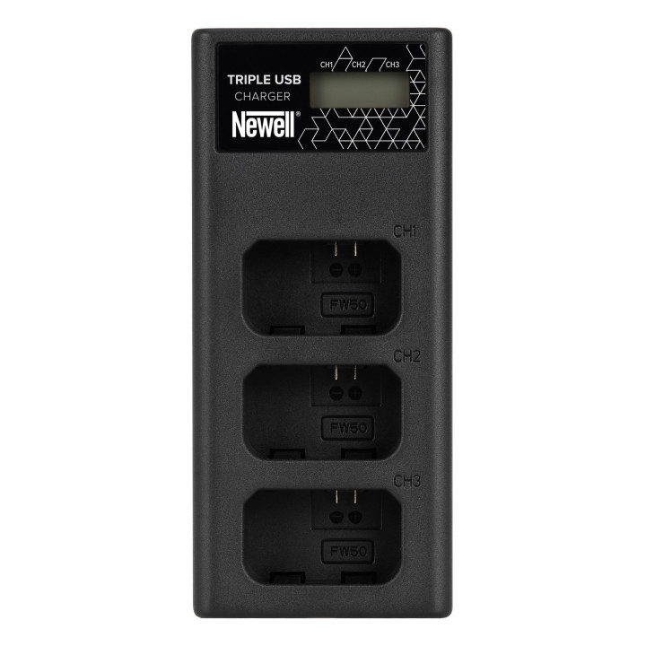 Ładowarka trzykanałowa CD-USB-C do akumulatorów NP-FW50 do Sony