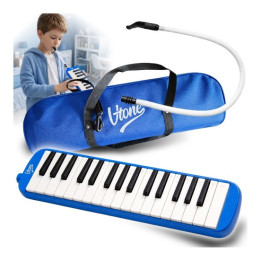 Harmonijka klawiszowa niebieska 32-klawiszowa 40,5 cm torba transporto