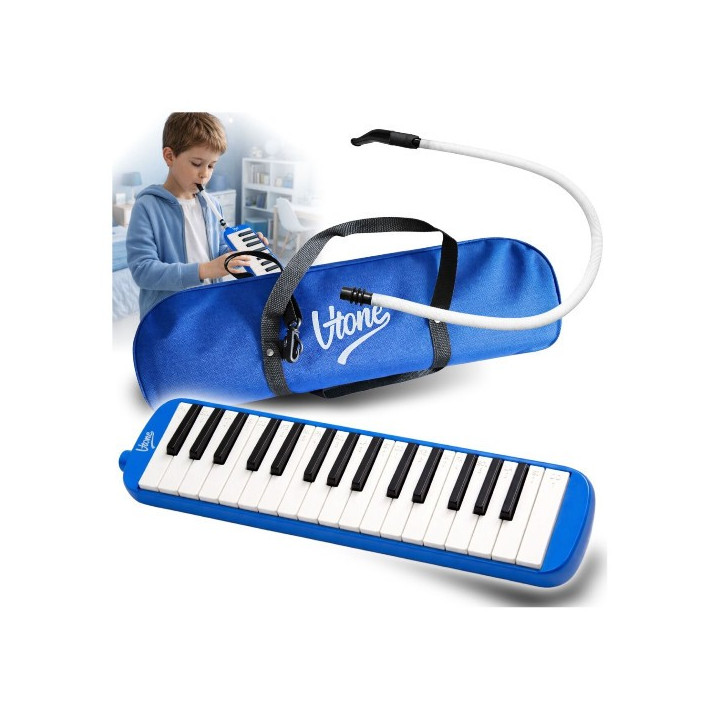 Harmonijka klawiszowa niebieska 32-klawiszowa 40,5 cm torba transporto