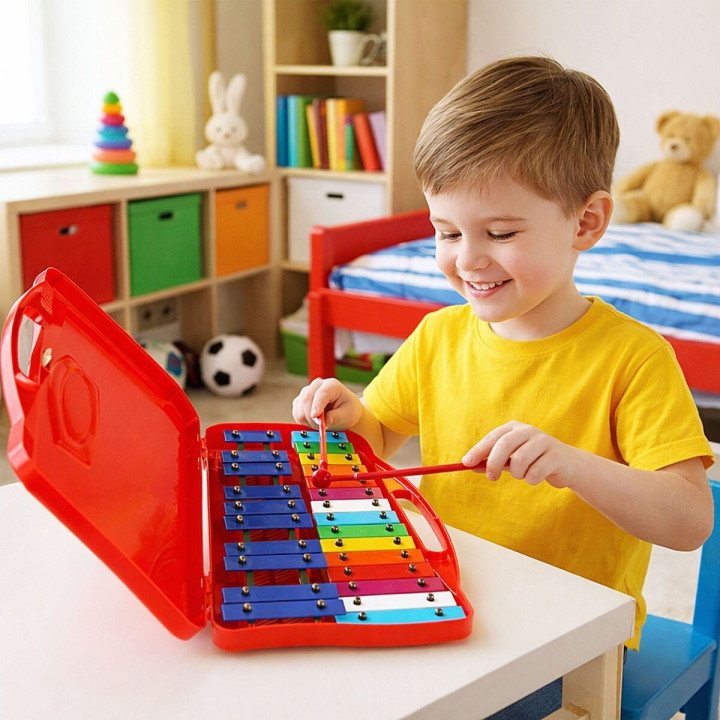 Dzwonki chromatyczne 25-tonowe instrument dla dzieci 2 pałeczki do gry