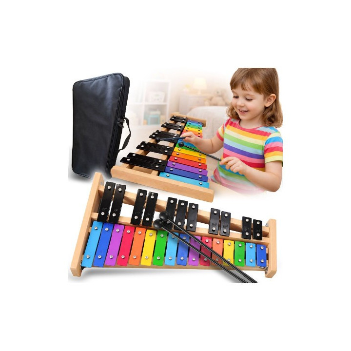 Dzwonki chromatyczne 27-tonowe instrument dla dzieci 2 pałeczki do gry