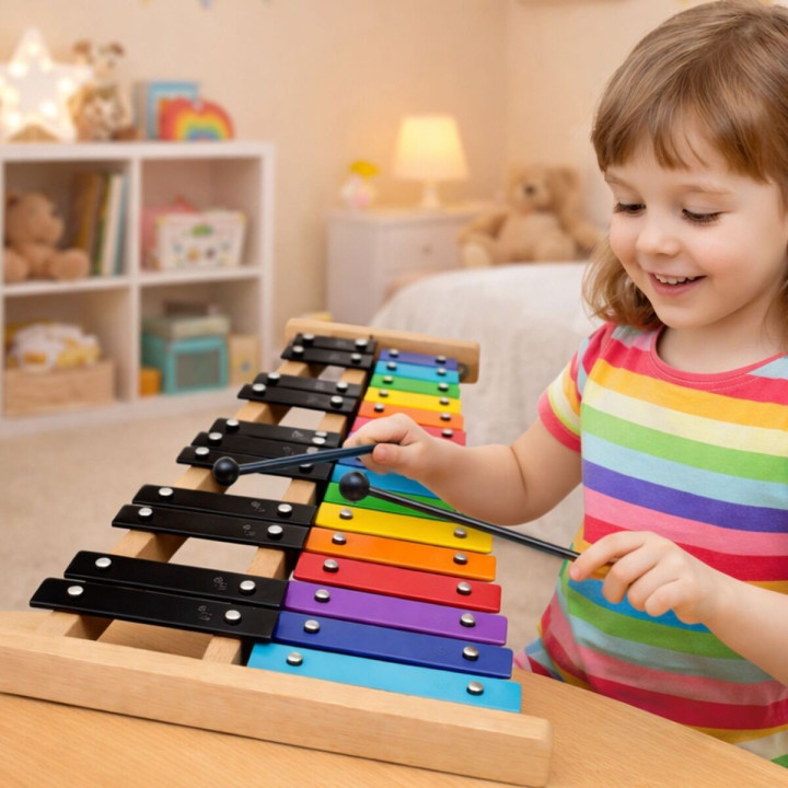 Dzwonki chromatyczne 27-tonowe instrument dla dzieci 2 pałeczki do gry
