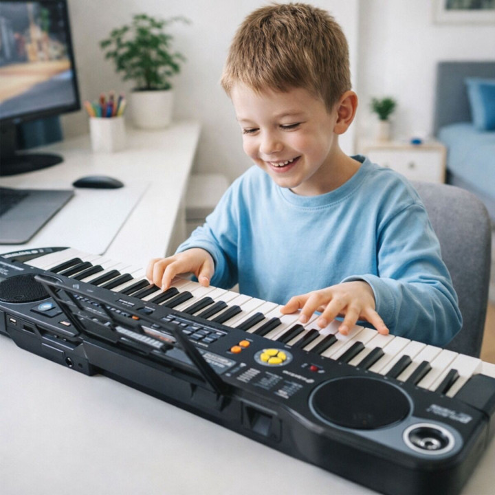Keyboard elektroniczny edukacyjny 61 klawiszy mikrofon MP3 SUPRIMO