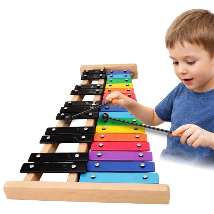 Dzwonki chromatyczne 27-tonowe instrument dla dzieci 2 pałeczki do gry