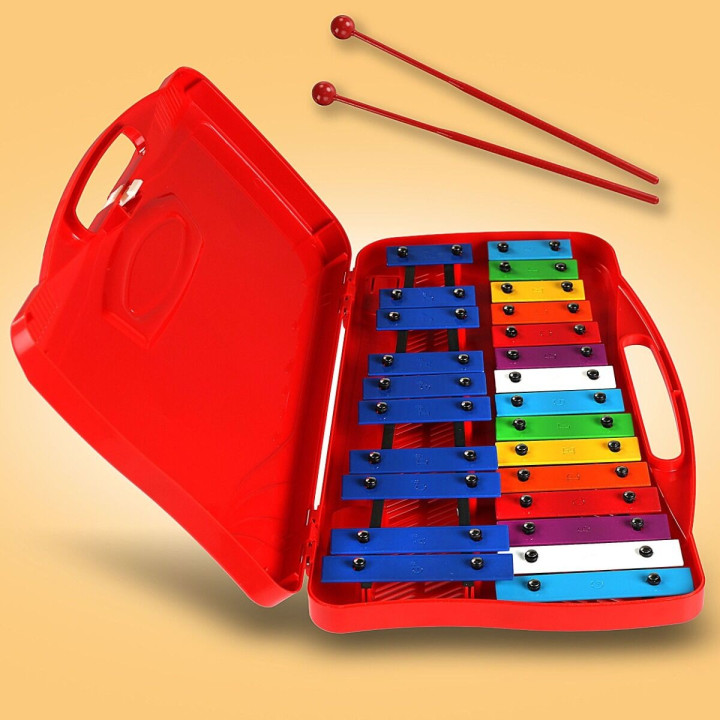 Dzwonki chromatyczne 25-tonowe instrument dla dzieci 2 pałeczki do gry