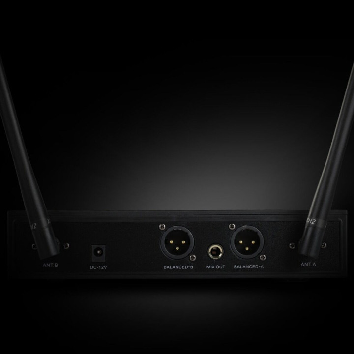 Mikrofony bezprzewodowe 2x akumulatorowy mikrofon UHF 518-542 MHz