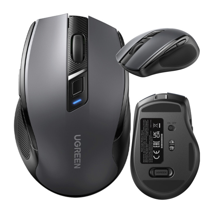 Mysz bezprzewodowa BT+2.4GHz USB-C czarna UGREEN 85082