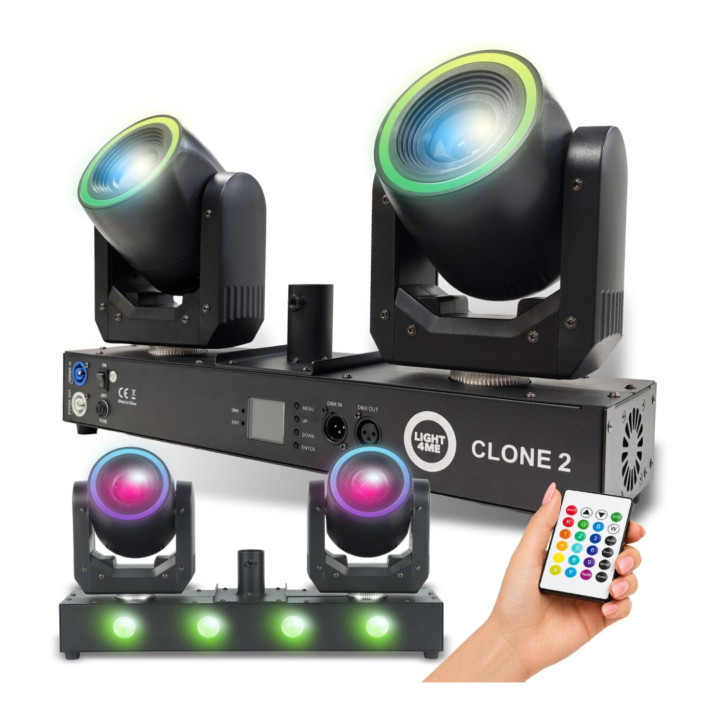 Multiefekt oświetleniowy 3w1 LED DMX 2x głowica ruchoma CLONE 2