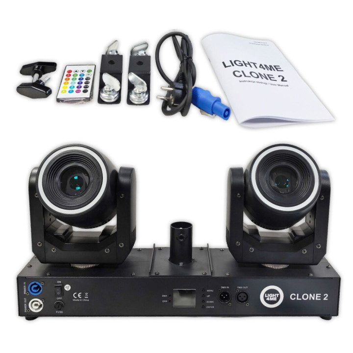 Multiefekt oświetleniowy 3w1 LED DMX 2x głowica ruchoma CLONE 2