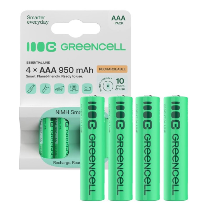 GREEN CELL GR03 Akumulatorki Paluszki 4x AAA HR03 950mAh