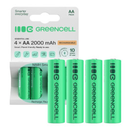 GREEN CELL GR02 Akumulatorki Paluszki 4x AA HR6 2000 mAh