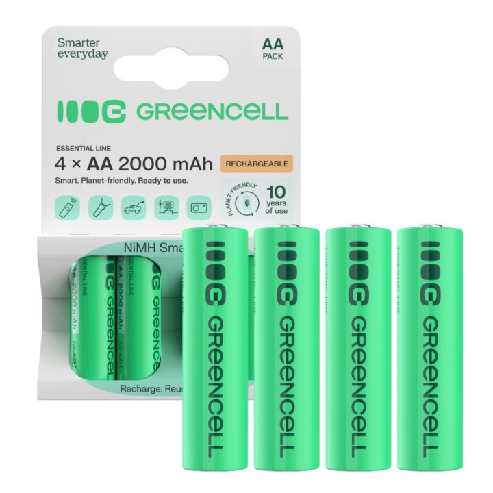 GREEN CELL GR02 Akumulatorki Paluszki 4x AA HR6 2000 mAh