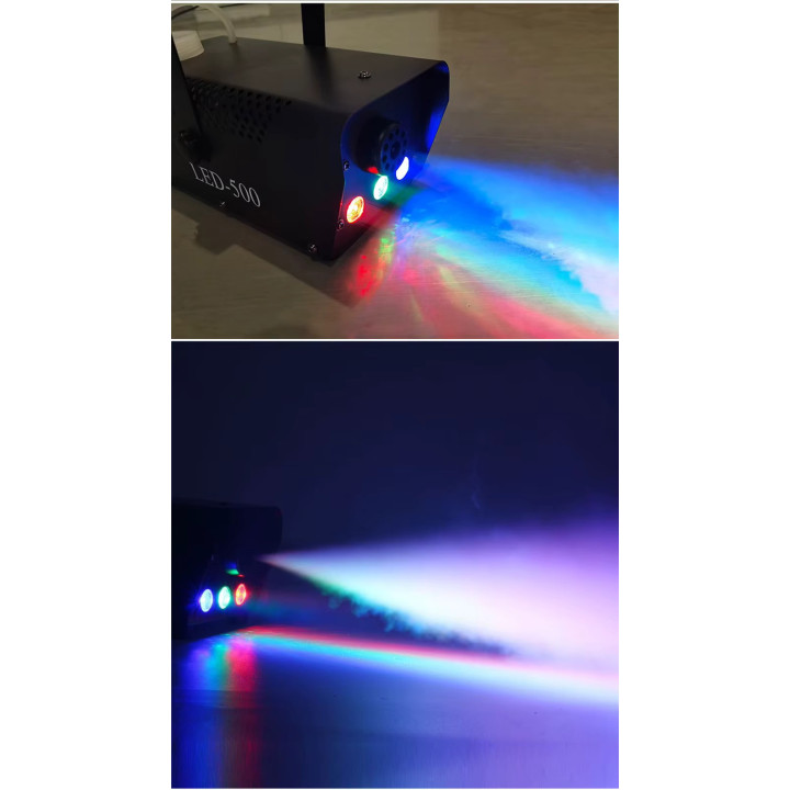 Wytwornica dymu 500W z pilotem 3xLED FONOTE SMK-500-3LED-IR