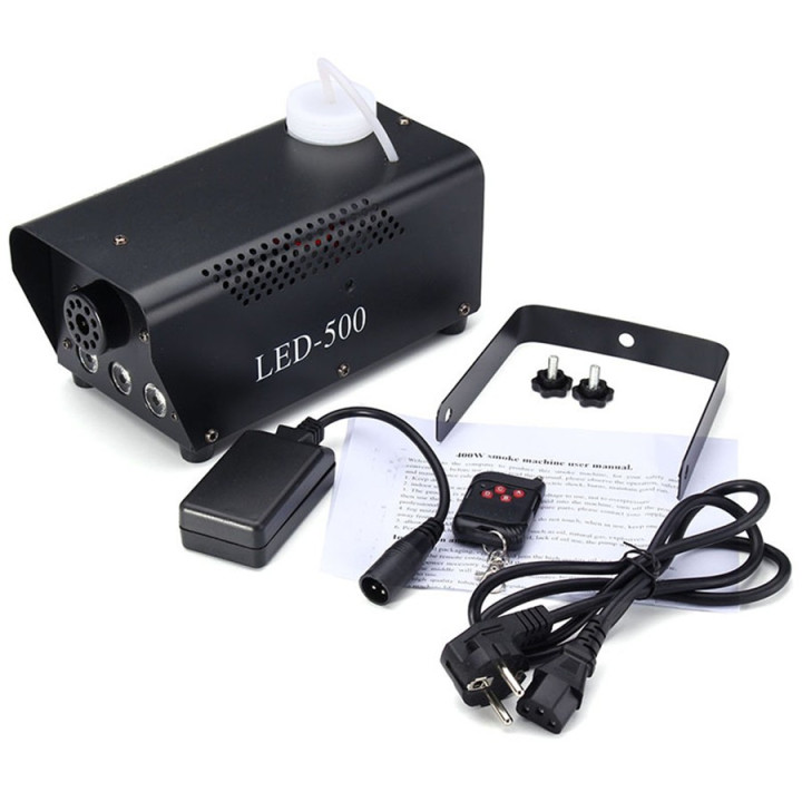 Wytwornica dymu 500W z pilotem 3xLED FONOTE SMK-500-3LED-IR