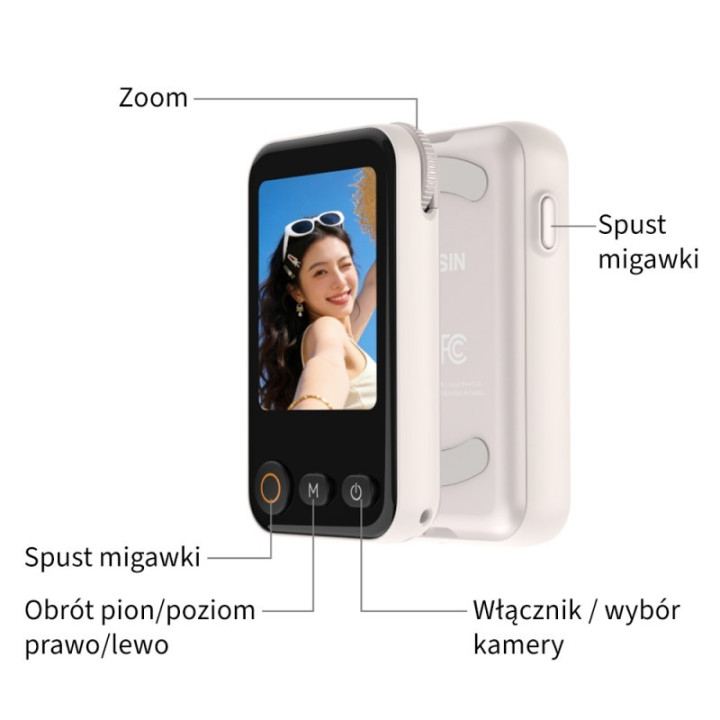 TELESIN Monitor podglądowy do telefonu z mocowaniem magnetycznym