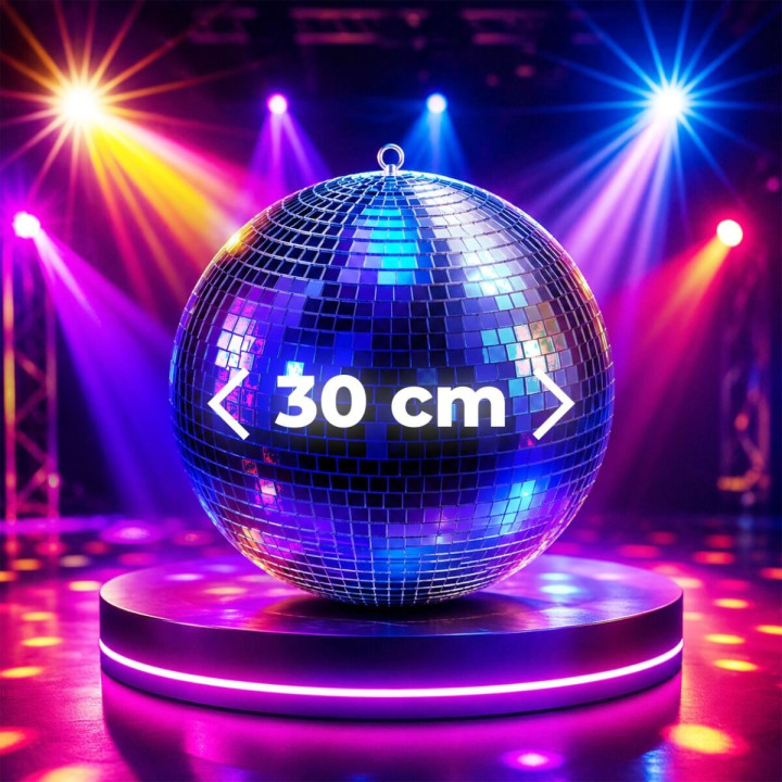 LIGHT4ME kula dyskotekowa lustrzana srebrna 30 cm zawieszka sufitowa