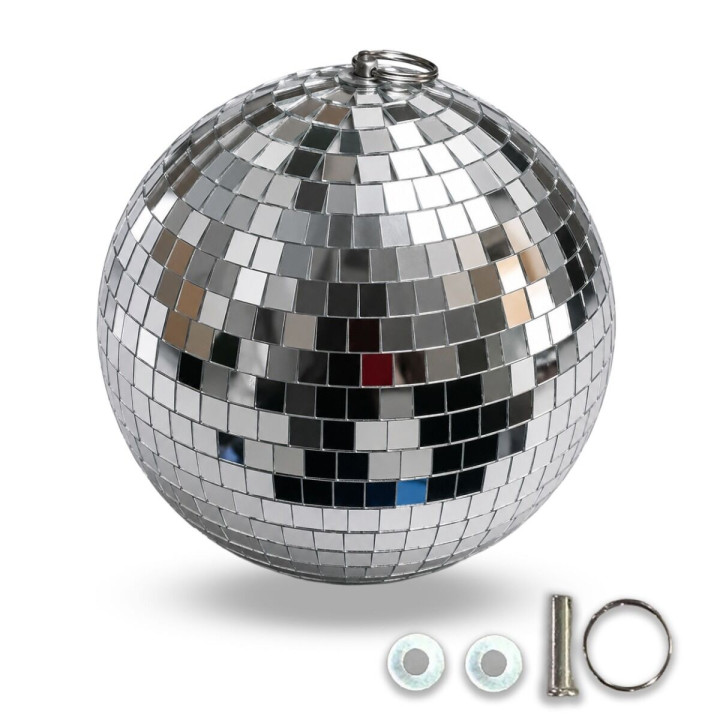 LIGHT4ME kula dyskotekowa lustrzana srebrna 20 cm zawieszka sufitowa