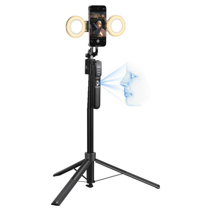 K&F CONCEPT X106 Statyw z modułem śledzenia twarzy i lampą LED