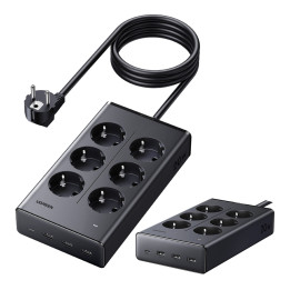 UGREEN 75141 Listwa zasilająca S622, 6xAC + 3xUSB + USB-C, GaN, 1.5m