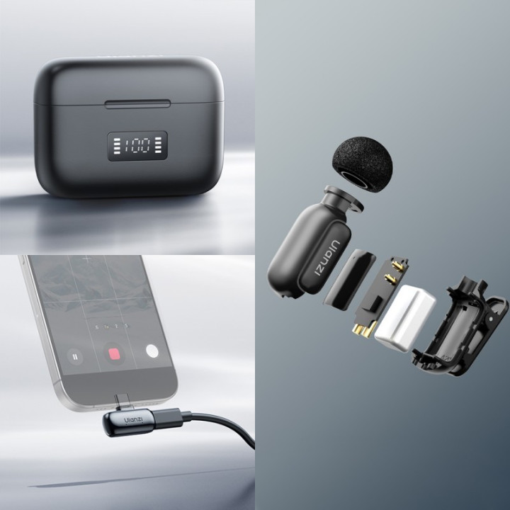 ULANZI A200 Bezprzewodowy zestaw mikrofonowy USB-C czarny