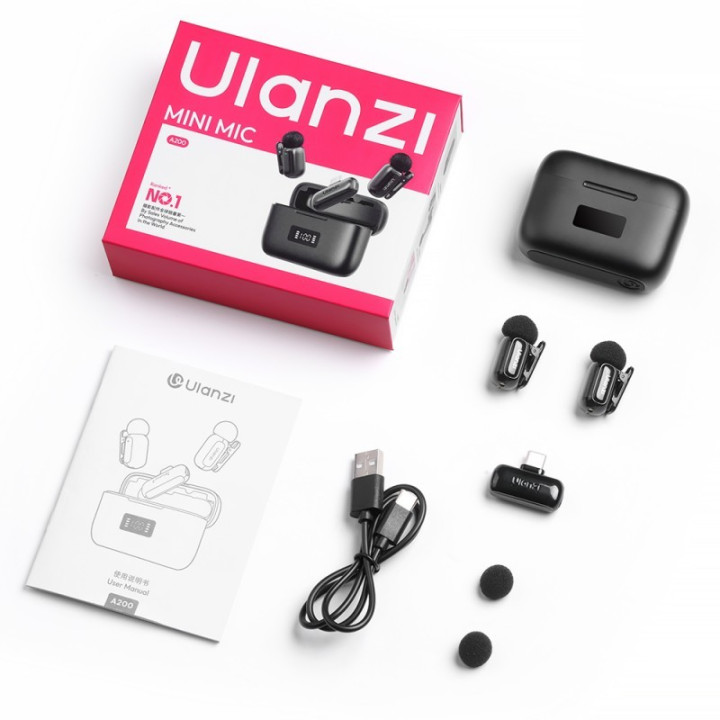 ULANZI A200 Bezprzewodowy zestaw mikrofonowy USB-C czarny