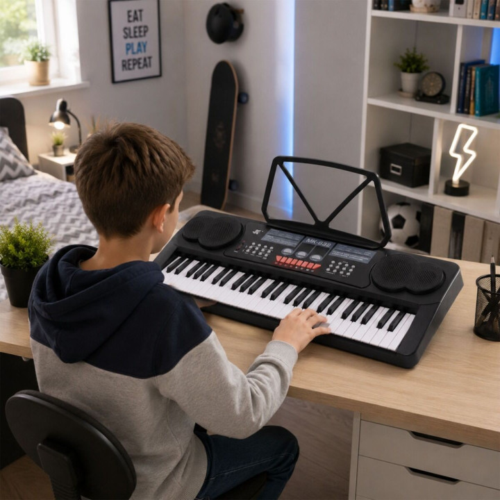 KEYBOARD elektroniczny 54 klawisze pulpit do nut mikrofon