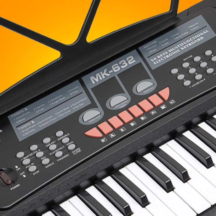 KEYBOARD elektroniczny 54 klawisze pulpit do nut mikrofon