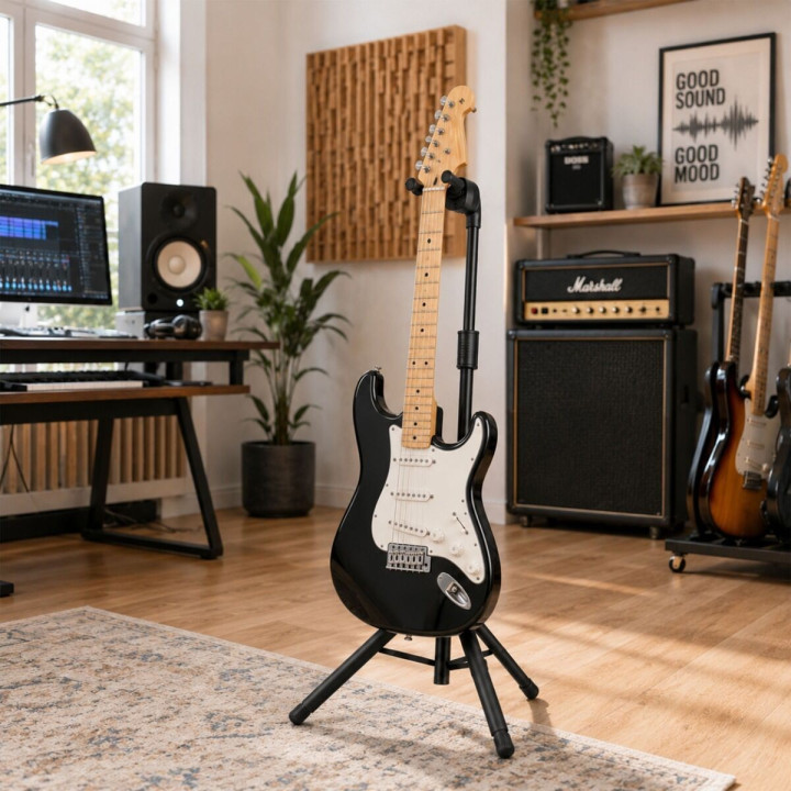 V-TONE DELUXE G1 statyw gitarowy regulowany składany czarny 77-120 cm do 10 kg