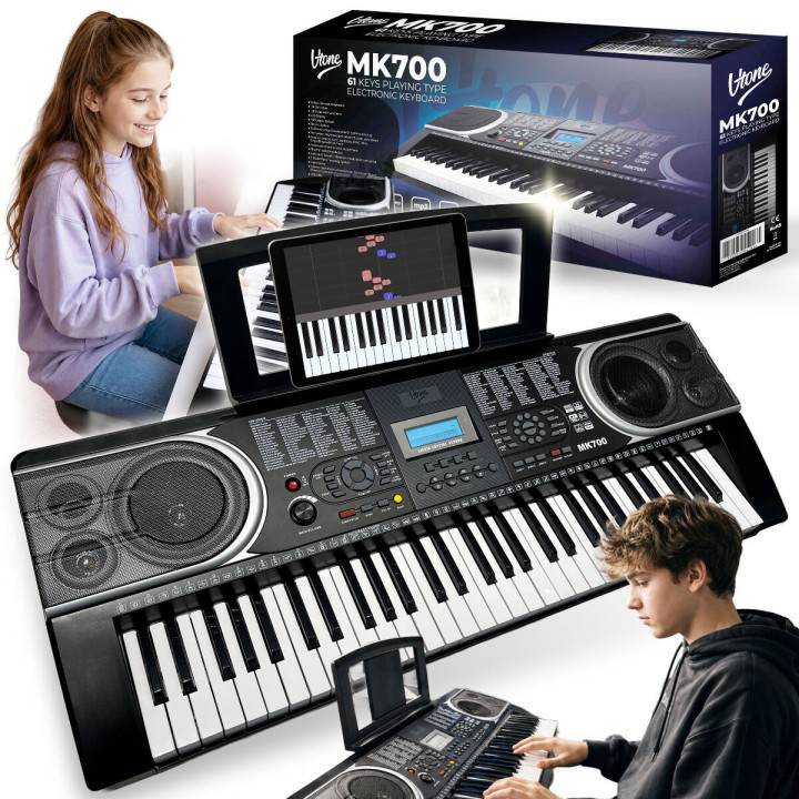V-TONE MK700 keyboard elektroniczny MIDI 61 klawiszy pulpit do nut