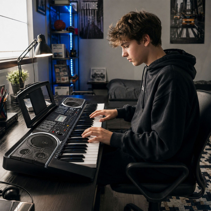 V-TONE MK700 keyboard elektroniczny MIDI 61 klawiszy pulpit do nut
