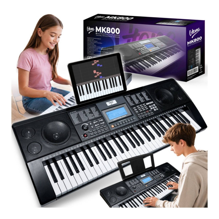 V-TONE MK800 keyboard elektroniczny MIDI 61 klawiszy pulpit do nut