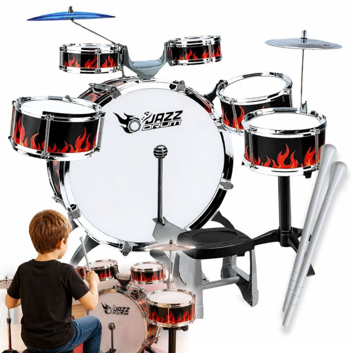 SUPRIMO K-DRUMS 2 duża perkusja dla dzieci z 6 bębnami i 2 talerzami