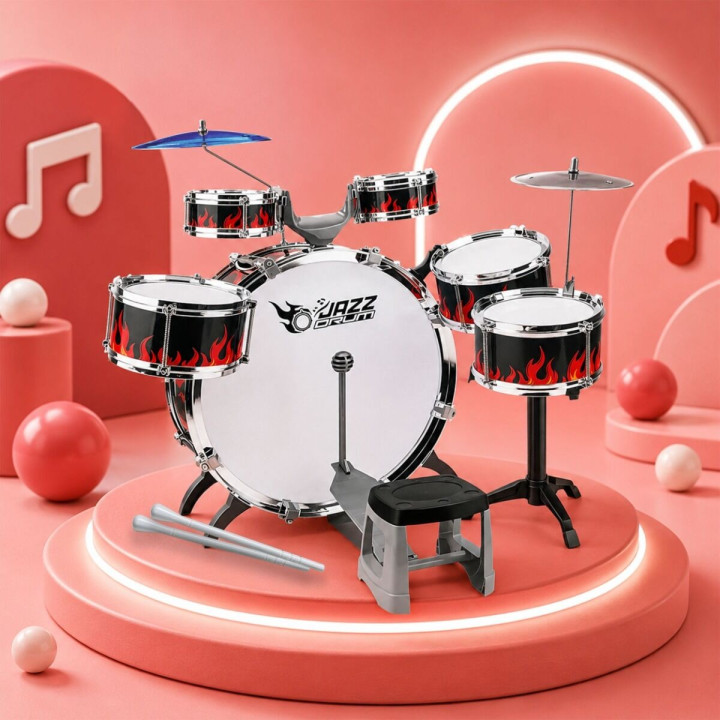 SUPRIMO K-DRUMS 2 duża perkusja dla dzieci z 6 bębnami i 2 talerzami