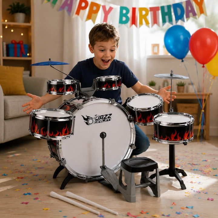 SUPRIMO K-DRUMS 2 duża perkusja dla dzieci z 6 bębnami i 2 talerzami