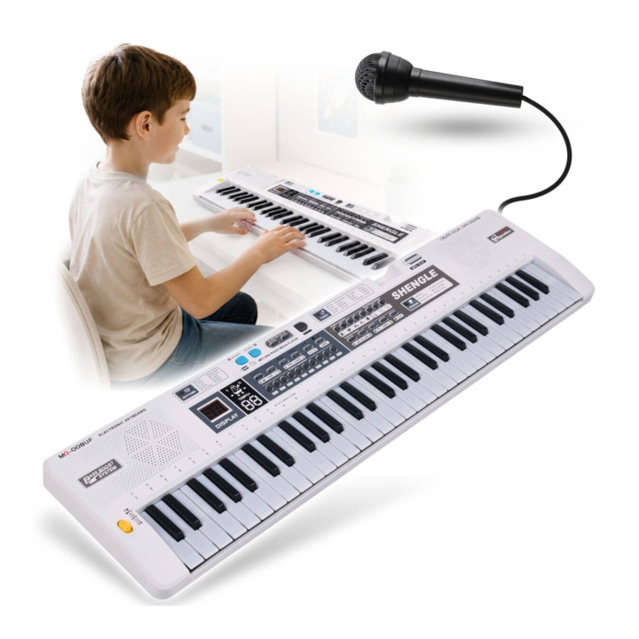 MQ 008UF KEYBOARD elektroniczny 61 klawiszy instrument dla dzieci odtwarzacz MP3 radio FM mikrofon przewodowy