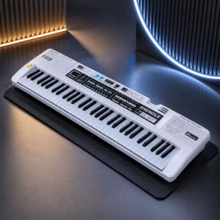 MQ 008UF KEYBOARD elektroniczny 61 klawiszy instrument dla dzieci odtwarzacz MP3 radio FM mikrofon przewodowy