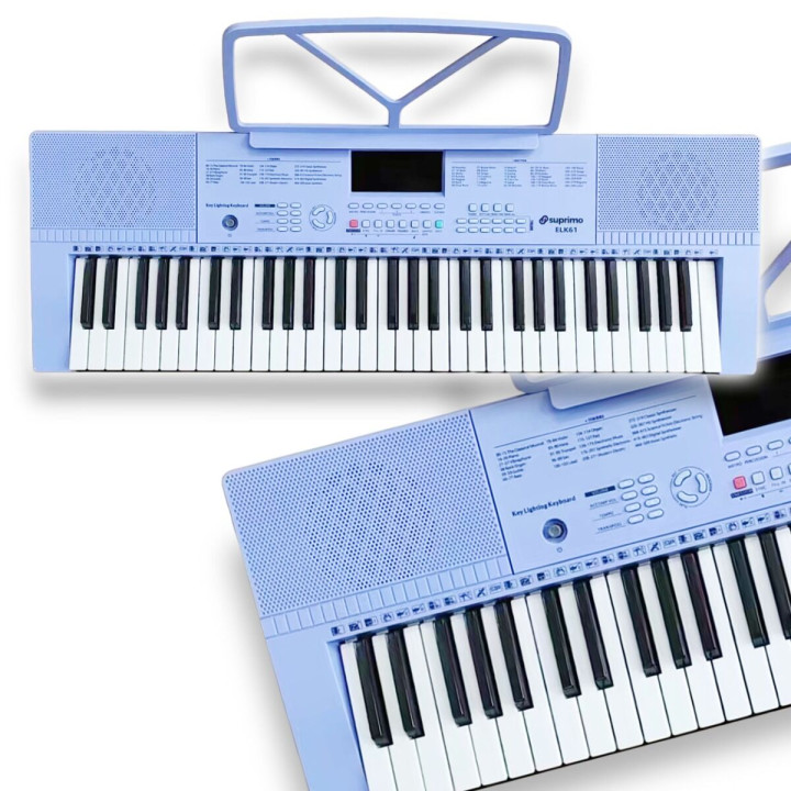 SUPRIMO ELK61 keyboard elektroniczny edukacyjny fioletowy 61 klawiszy podświetlana klawiatura instrument