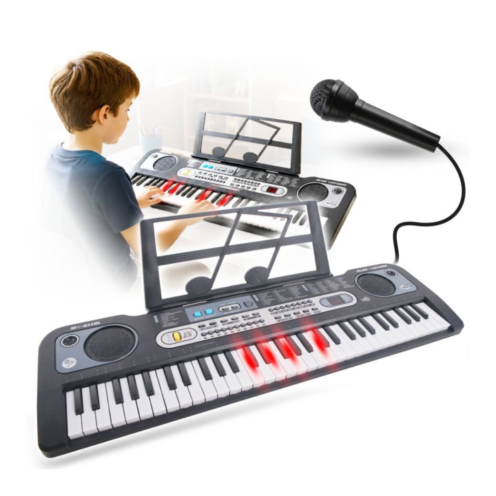 MQ 6119L KEYBOARD elektroniczny 61 klawiszy instrument dla dzieci podświetlana klawiatura