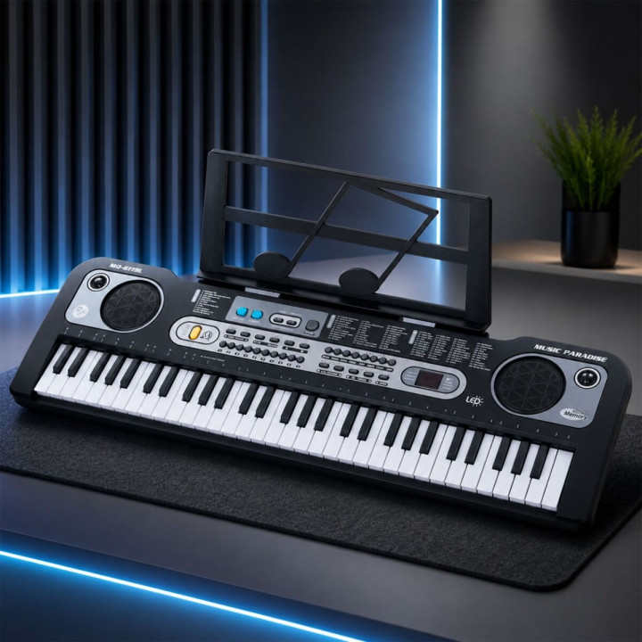 MQ 6119L KEYBOARD elektroniczny 61 klawiszy instrument dla dzieci podświetlana klawiatura