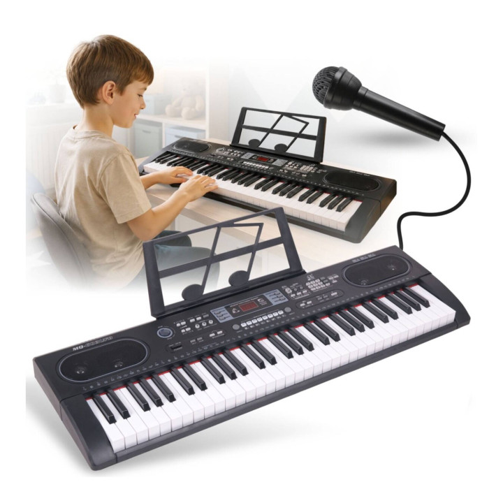 MQ 603 UFB KEYBOARD elektroniczny 61 klawiszy instrument dla dzieci MP3 radio FM Bluetooth pulpit do nut mikrofon przewodowy